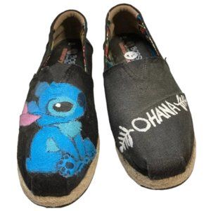 BOBS Stitch Ohana Custom Flats Black Canvas Disney Lilo and Stitch Womens 9.5